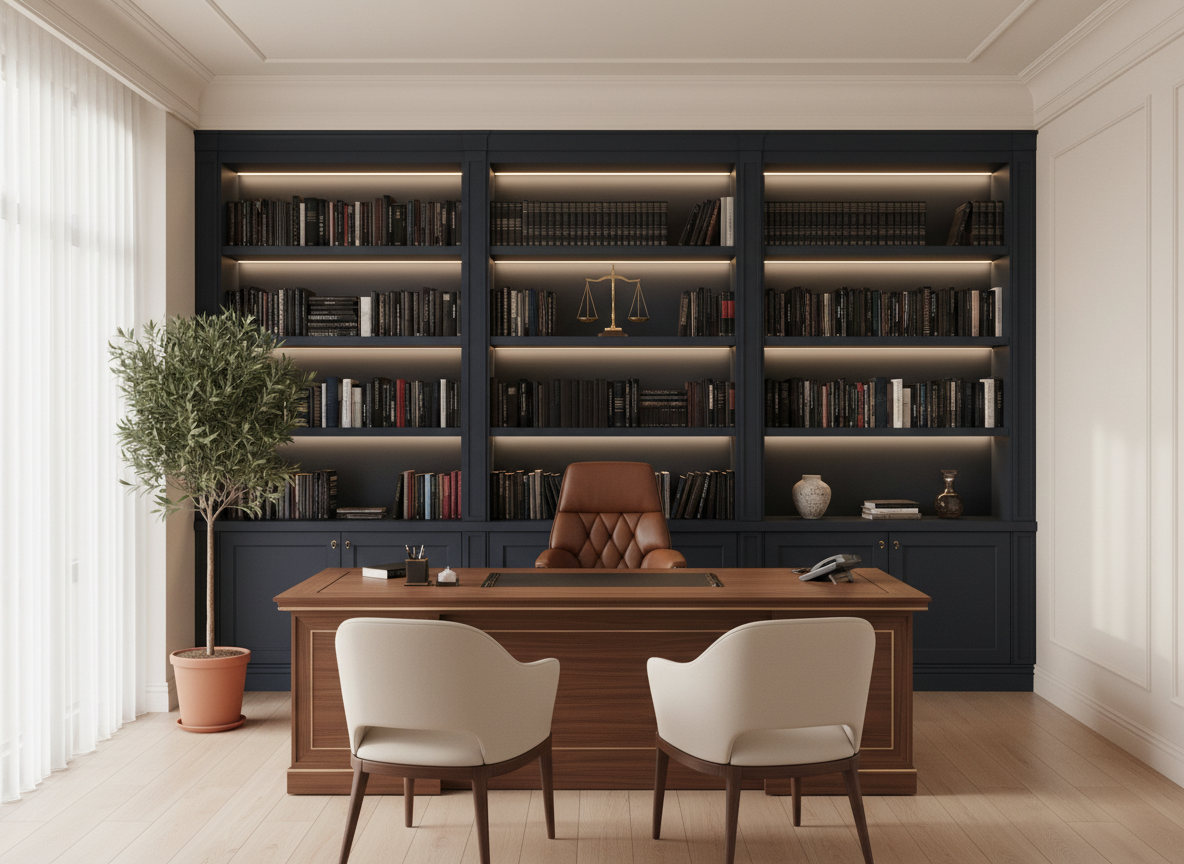 Sade ve modern hukuk ofisi iç mekânı